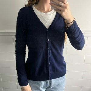Down East Navy Blue Button up Cardigan